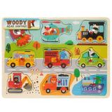Woody Ahşap Taşıtlar Tutmalı Bultak Puzzle 9 Parça