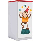 Woody Life Tek Kapaklı Çocuk Odası Anaokulu Kreş Dolap Sirk Temalı - Beyaz