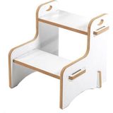 Woody Life Woodylife Montessori Ahşap Basamak Tabure Çocuk Bebek Banyo Wc Lavabo Merdiven Yükseltici Eğitici Kaymaz - Beyaz