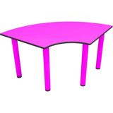 Woody Life Yarım U Çocuk Odası Anaokulu Kreş Masa 180X60CM (Metal Ayaklı) - Pembe