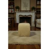 woody maison Kare Puf – Yumuşacık Doku Teddy Kumaş Makyaj Masa Pufu Bench