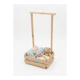 WOODY WOOD DESİGN LİNE SERİSİ AHŞAP BEBEK HEDİYE SEPETİ VE SUNUM STANDI, YENİDOĞAN HEDİYESİ, BABY SHOWER SÜSÜ, PEMBE-MAVİ-NATUREL