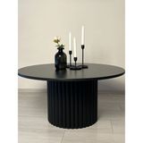 Woody Wood woodywood 90 cm Siyah Yuvarlak Orta Sehpa MDF Minimalist Stil ve Fonksiyonel Kullanım için İdeal - SİYAH
