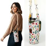 Woodycord El Yapımı Çıtı Pıtı Çiçek Desenli Matara Termos Kılıfı Kulplu Model Quencher Pipetli 1,18 - Standart