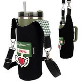 Woodycord El Yapımı Gabardin Matara Kılıfı Termos Çantası Kulplu Model Quencher Pipetli 1,18 - 00-Siyah