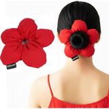 Woodycord El Yapımı Kırmızı Pofuduk Scrunchie Topuz Tokası