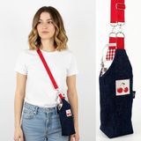 Woodycord El Yapımı U Model Kot Matara Termos Kılıfı Kiraz Detaylı Laci Kot Renkli - Standart