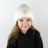 Woodycord Fitilli Triko Çocuk-Genç Bere - Lila Renkli Pofuduk Çiçek - Standart