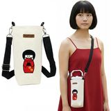 Woodycord Kırmızı Kimono Termos Matara Kılıfı 1 Litrelik El Yapımı Gabardin Malzeme
