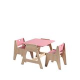 Woody&happy Cotable Ahşap Çocuk Aktivite Masa Takımı - Pembe