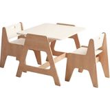 Woody&Happy Cotable Beyaz Ahşap Çocuk Aktivite Masa Takımı - Standart