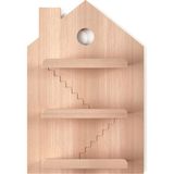Woody&Happy Dollhouse Naturel Ahşap Çocuk Odası Duvar Rafı - Standart