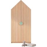 Woody&Happy Small House Naturel Ahşap Çocuk Odası Gardırop - Standart