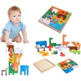 Woodylife Sevimli Hayvanlar 3D Bulmaca Eğitici Zeka Gelişitirici Animals Puzzle Bultak Oyuncak Oyuncak Renkli Ahşap Yapboz