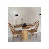 woodywood 103 Cm Özel Tasarım Yemek Masası Yuvarlak Beyaz Model Suntalam Balkon Mutfak Ofis Masası