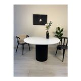 Woodywood 103 Cm Yemek Masası Yuvarlak Özel Tasarım Siyah Ahşap Model Mutfak 103x103 cm