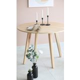woodywood 85 Cm Yemek Masası Yuvarlak Çam Kaplama Ahşap Model Mutfak Ofis Masası Çalışma Masası Özel Tasarım