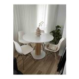 woodywood 90 Cm Özel Tasarım Yemek Masası Yuvarlak Beyaz Model Mdf Balkon Mutfak Ofis Masası Çalışma Masası