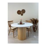 Woodywood 90 Cmyemek Masası Yuvarlak Özel Tasarım Beyaz Ahşap Model Mutfak Ofis Masası Çalışma Masası Balkon 90x90 cm