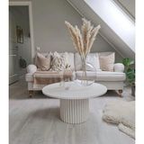 woodywood 90CM Yuvarlak Dekoratif Orta Sehpa Beyaz