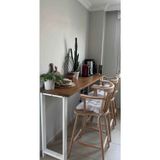 Woodywood Bar Masası Doğal Ağaç Komple Masif 50x120 cm