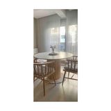 woodywood Yemek Masası Yuvarlak Özel Tasarım Beyaz Ahşap Model Mutfak Ofis Masası Çalışma Masası Balkon 120 cm - 120 x 120