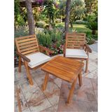 Woodzen Ahşap Bahçe Takımı Bej Renkli Şezlong Tabure Sandalye Koltuk Dayanıklı Yapı ile Konfor Sunar - 90 x 45 x 60