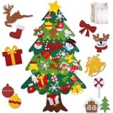 WooEver Kendin Yap Keçe Noel Ağacı Seti 1,1 m, Noel Süslemeleri Duvara Asmalı 33 Ayrılabilir Süs Dize Işıklı Çocuk Hediyeleri Yeni Yıl Parti Malzemeleri (Piller Dahil Değildir)