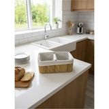 Woof Home 3\'lü Bambu Sepet Seti - Çok Amaçlı Banyo ve Mutfak Düzenleyici Saklama Kutusu Dolap Içi Organizer\" - Açık Bej - type 0