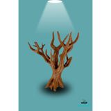 WOOF Salınım Yapmayan Plastik Bonsai Ağaç Dekoru Akvaryum,Teraryum,Bukalemun,Ev Dekoru,Moss Ağacı