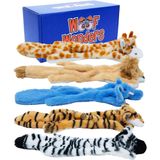 WOOF WONDERS Squeaky Doldurma Köpek Oyuncak Seti - Küçük, Orta ve Büyük Irklar için Peluş Ağır Hizmet Köpek Oyuncakları - Yumuşak Sert Stuffless Köpek Çiğnemek Squeak Hayvan Evcil Hayvan Sağlığını ve