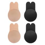 WOOKIT 2 Çift Yapışkanlı Sütyen, Yapıştırıcı Görünmez Push up Sütyen Kadınlar için Backless Elbise, Beden XL, Çıplak+Siyah