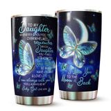 WOOKOO Daughter Tumbler - Anneler Günü'nde Kızına Hediye, Noel - Kız Kupası - Kızıma Kahve Kupası - Annemden Kıza Hediye, Anne - Kelebek Kızı Bardak