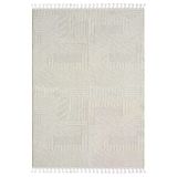 Wool Wl007a Bej Halı Sisal Bukle Dekoratif Kabartmalı Halı Tozsuz Salon Halısı Koridor 100 X 300 Vızon- Beyaz