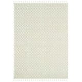 Wool Wl009a Beyaz Modern Desen Kabartmalı Doku Pamuk Tabanlı Kaymaz Halı 160 X 230 Beyaz