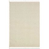 Wool Wl009a Beyaz Modern Desen Kabartmalı Doku Pamuk Tabanlı Kaymaz Halı 80 X 150 Beyaz