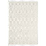 Wool WL009A Beyaz Modern Desen Kabartmalı Doku Pamuk Tabanlı Kaymaz Halı - 80 x 150 cm