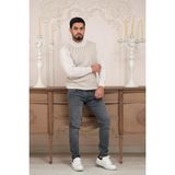 Woolen World Balıkçı Yaka Desenli Yünlü Erkek Triko Kazak - 2XL - Krem