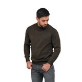 Woolen World Balıkçı Yaka Kalın Yünlü Erkek Triko Kazak KAHVERENGİ L