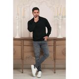 Woolen World Balıkçı Yaka Kalın Yünlü Erkek Triko Kazak SİYAH XL