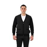 WOOLEN WORLD DÜĞMELİ ÇİFT CEPLİ NOKTA DESENLİ ERKEK TRİKO HIRKA ANTRASİT XXL
