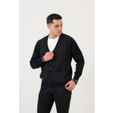 WOOLEN WORLD DÜĞMELİ ÇİFT CEPLİ NOKTA DESENLİ ERKEK TRİKO HIRKA