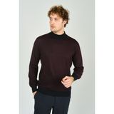 Woolen World Erkek Yarım Balıkçı Yaka Triko Kazak 5223 Bordo - XL