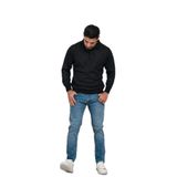 Woolen World Polo Yaka Desenli Yünlü Erkek Triko Kazak LACİVERT M