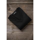 Woolen World V Yaka Siyah Yünlü Triko Kazak Erkek Rahat Kesim Klasik Stil - 4XL