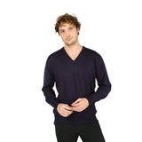 woolen world V Yaka Uzun Kollu Yün Kazak, 2XL, 8055920253022, Mürdüm, Erkek