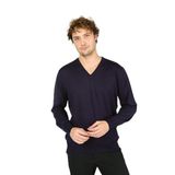 woolen world V Yaka Uzun Kollu Yün Kazak, M, 8055920253022, Mürdüm, Erkek