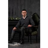 Woolen World Yünlü V Yaka Erkek Triko Kazak
