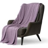 Woolhome Triko Koltuk Şalı 170X130 - 170 x 130 cm - Mor