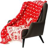 Woolhome Triko Koltuk Şalı Çift Taraflı 170X130 - 170 x 130 cm - Kırmızı